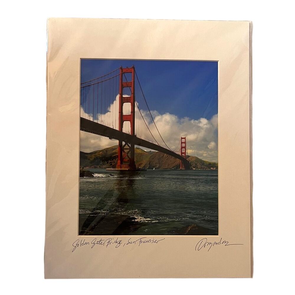 San Francisco Golden Gate Bridge Color Photo by Frederico Domondon Signed